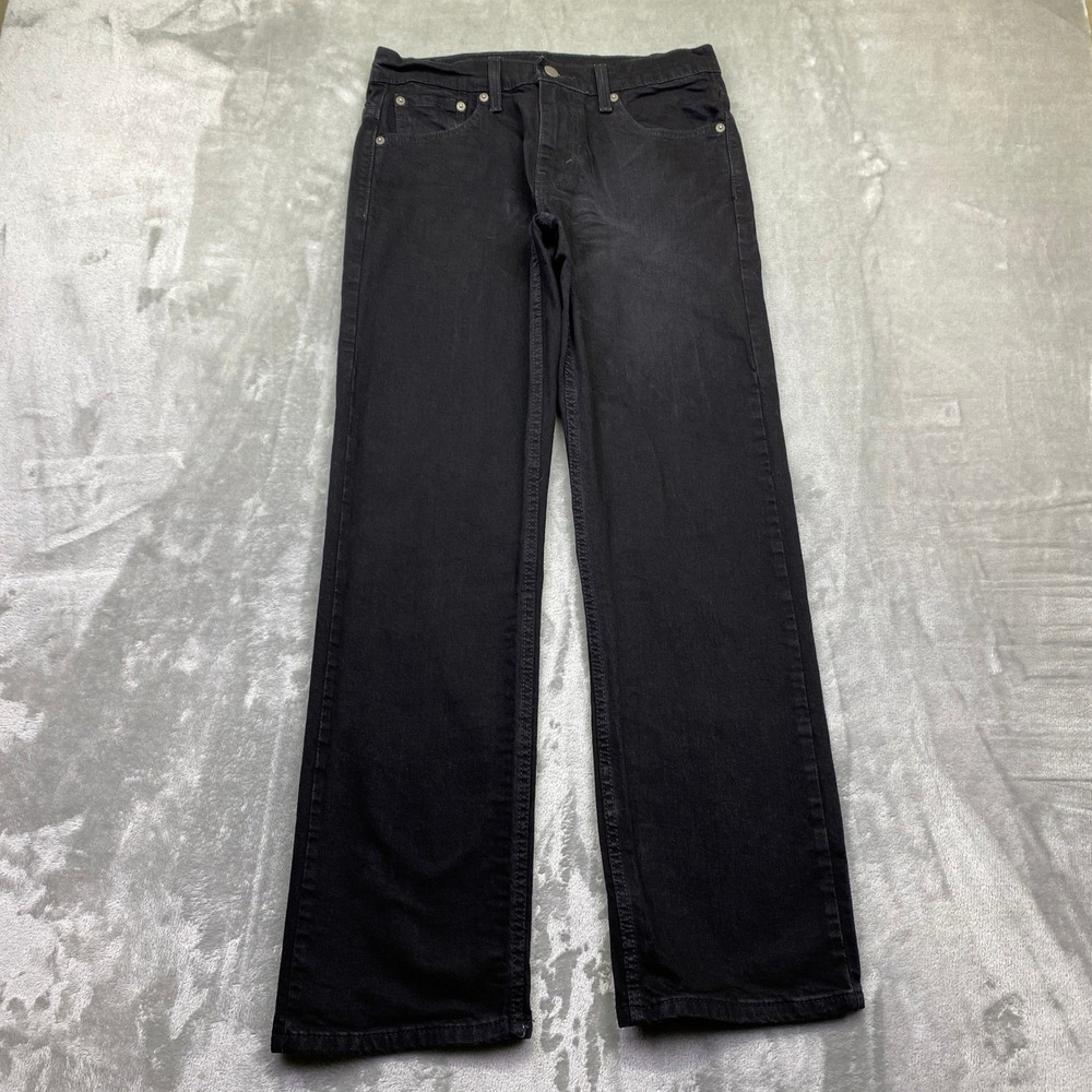 Levi's 514 Straight Fit Black Jeans Mens Sz 29 Fits 28" Grunge‎ Preppy Retro